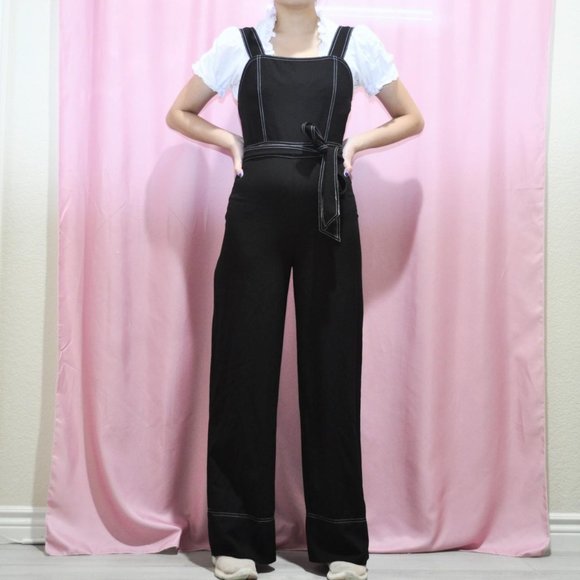 Forever 21 Black & White Contrast Stitching Jumpsuit (Small) - Picture 3 of 3
